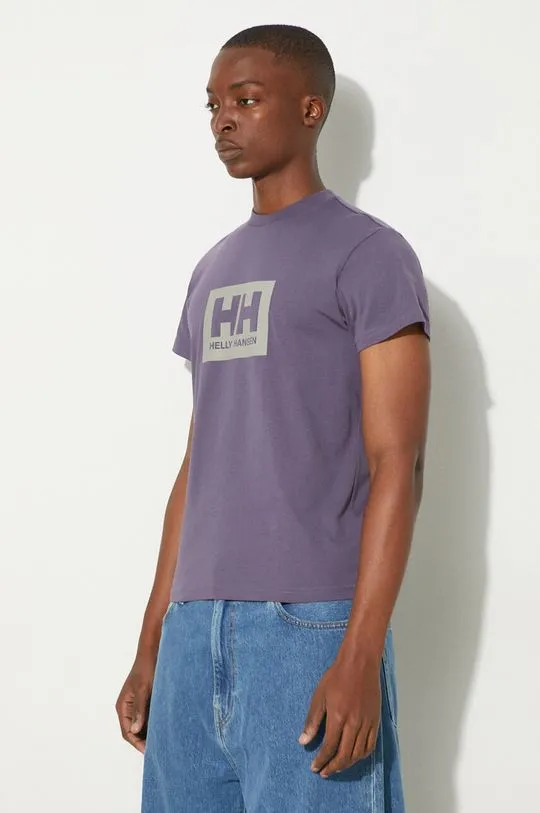 Helly Hansen cotton t-shirt TOKYO violet color with a print 53285