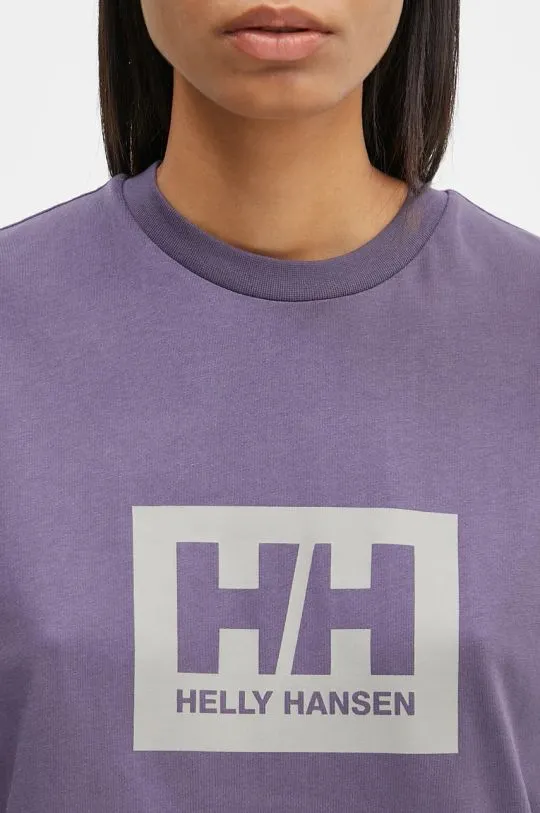 Helly Hansen cotton t-shirt TOKYO violet color with a print 53285