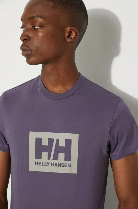 Helly Hansen cotton t-shirt TOKYO violet color with a print 53285