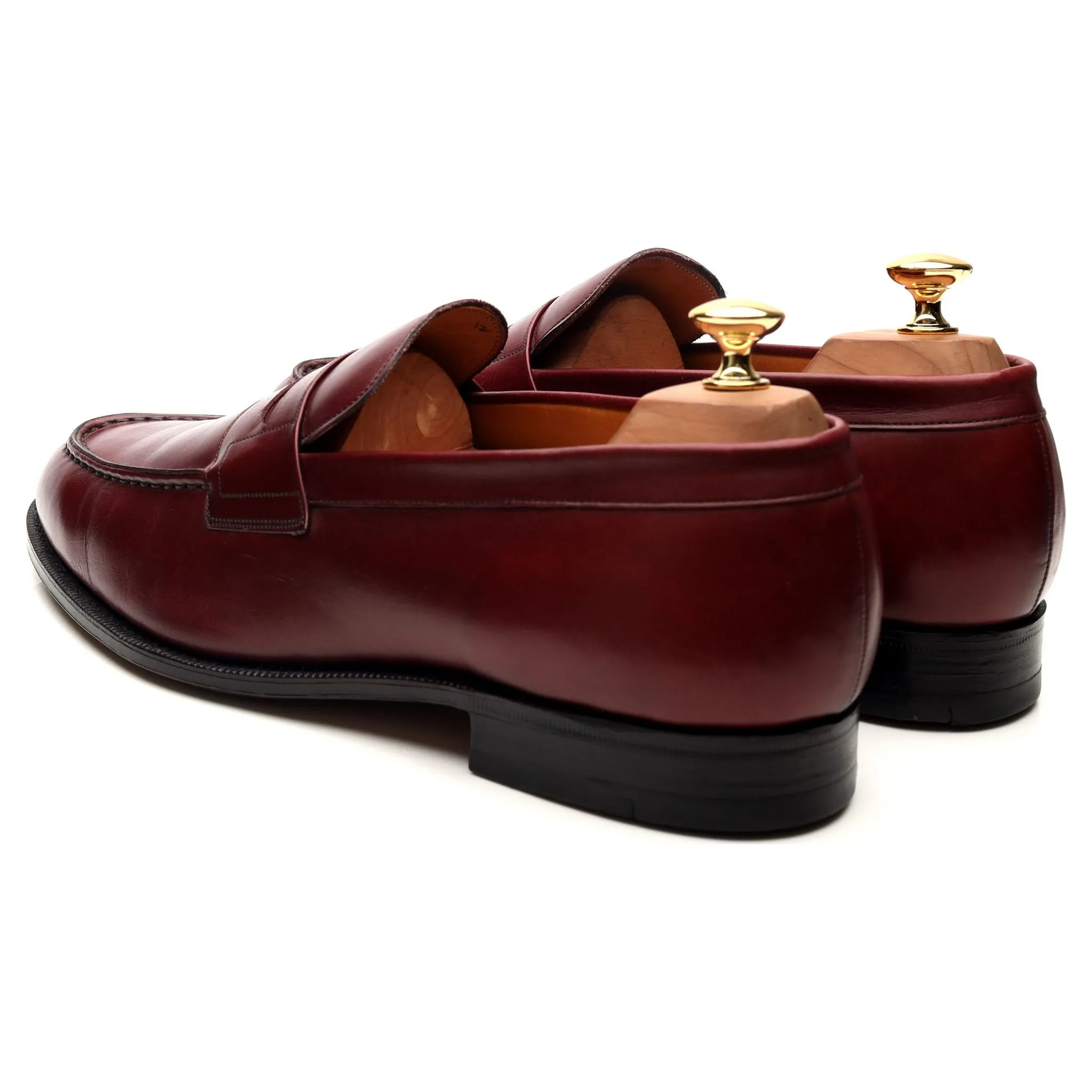 'Hilton' Burgundy Leather Loafers UK 10.5 F