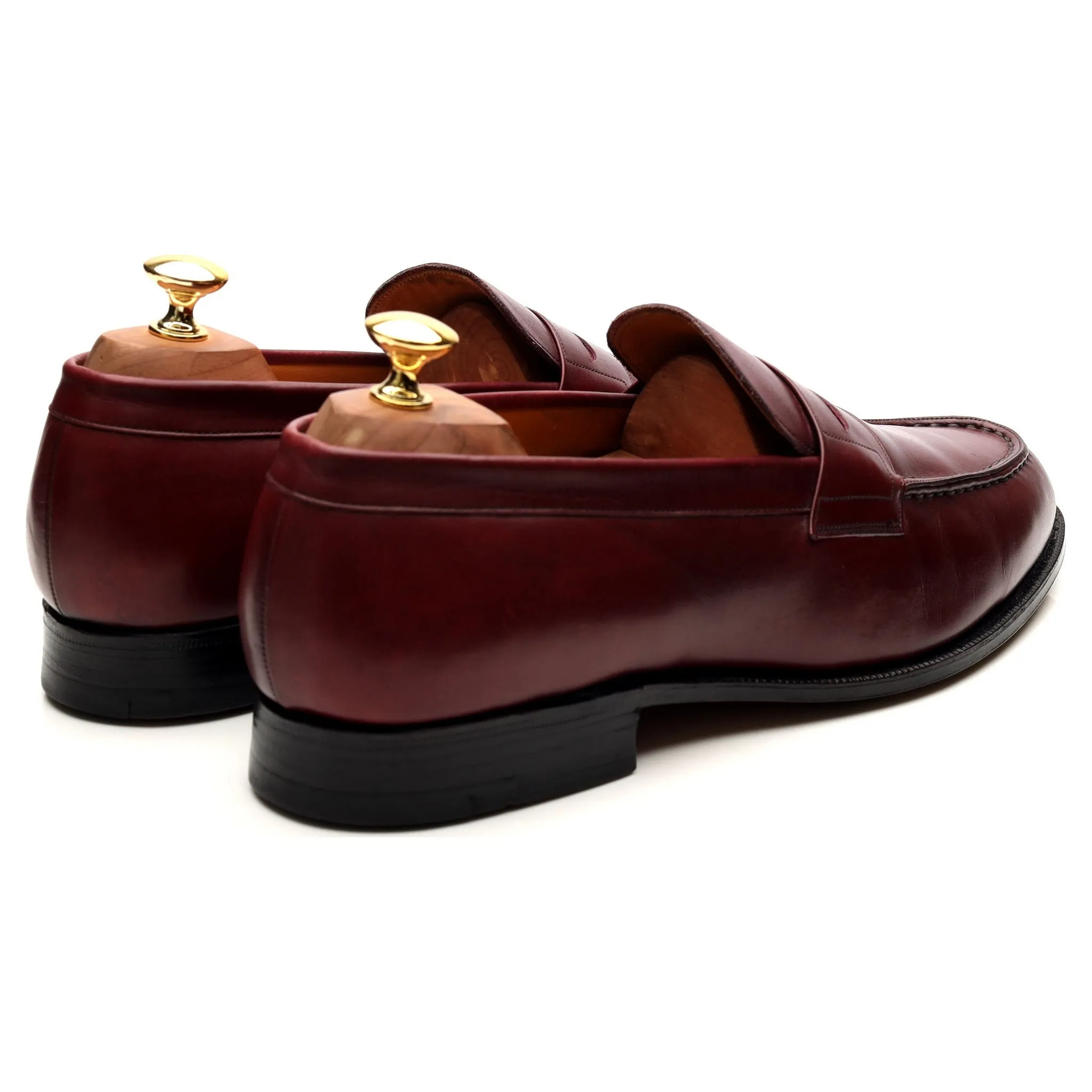 'Hilton' Burgundy Leather Loafers UK 10.5 F