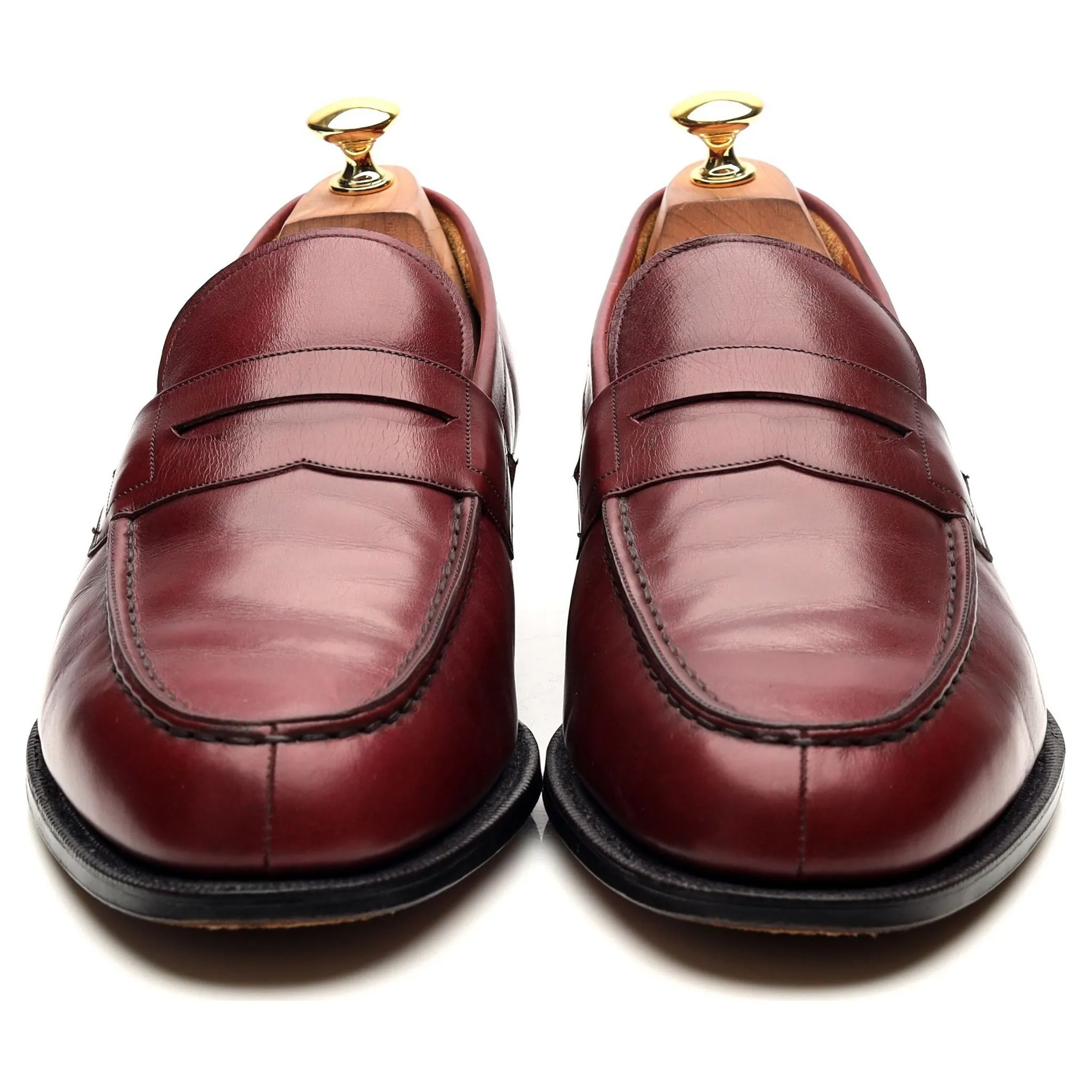 'Hilton' Burgundy Leather Loafers UK 10.5 F