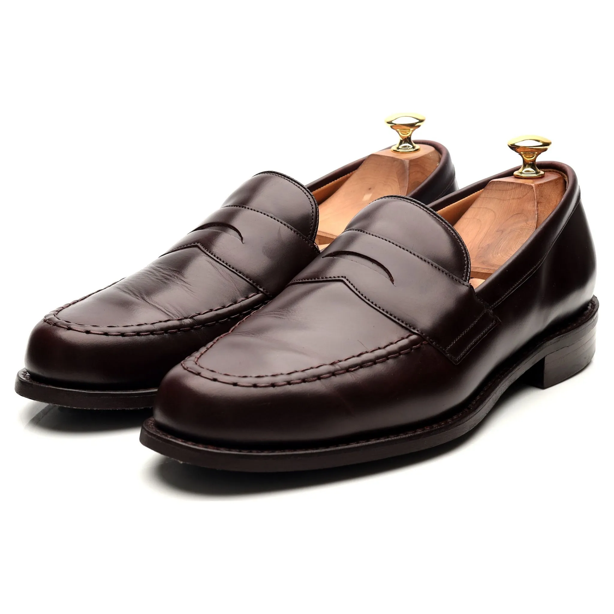 'Howard' Burgundy Leather Loafers UK 9 F