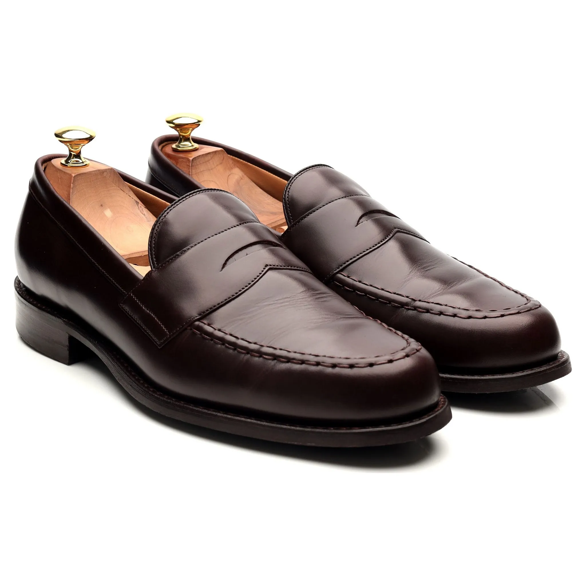 'Howard' Burgundy Leather Loafers UK 9 F