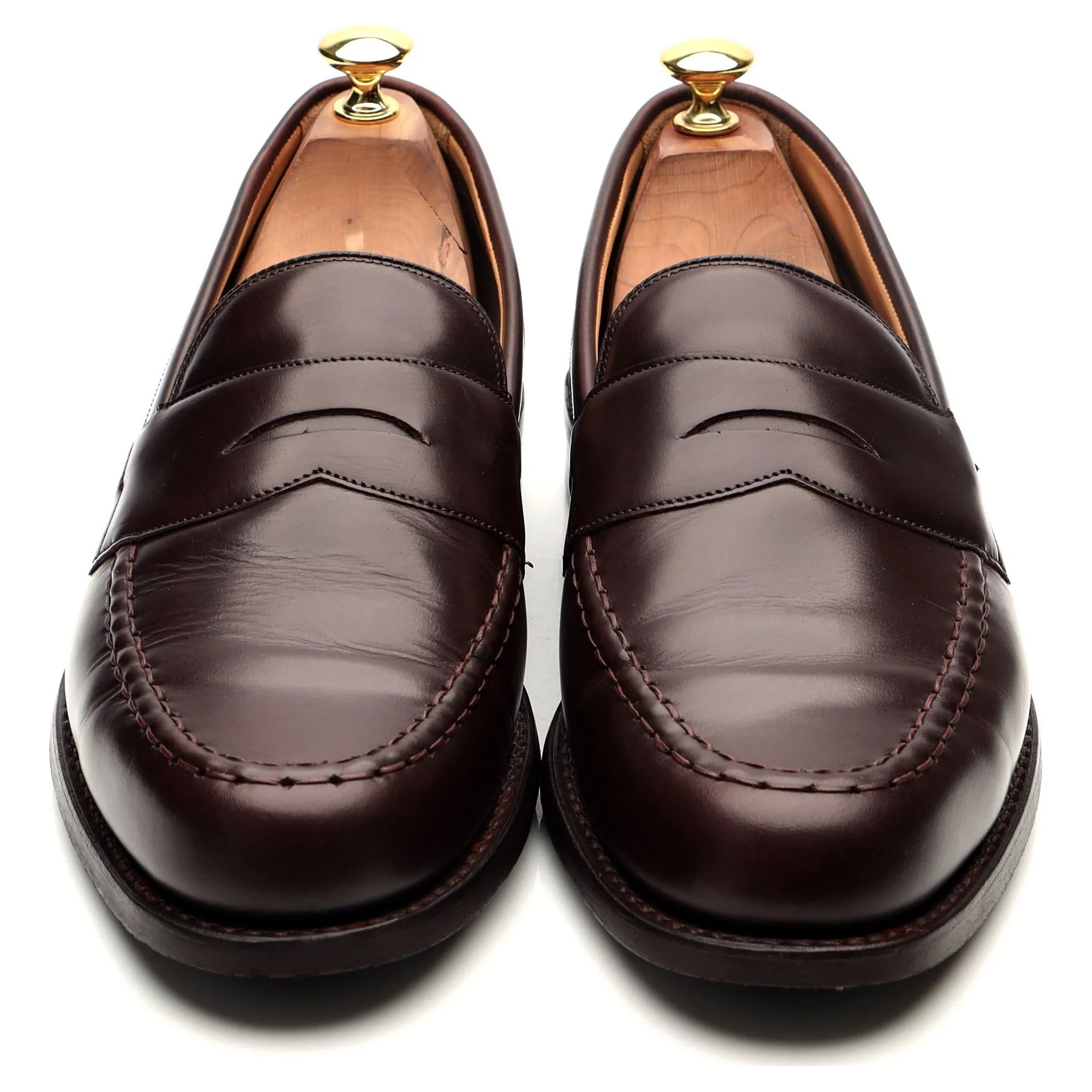 'Howard' Burgundy Leather Loafers UK 9 F