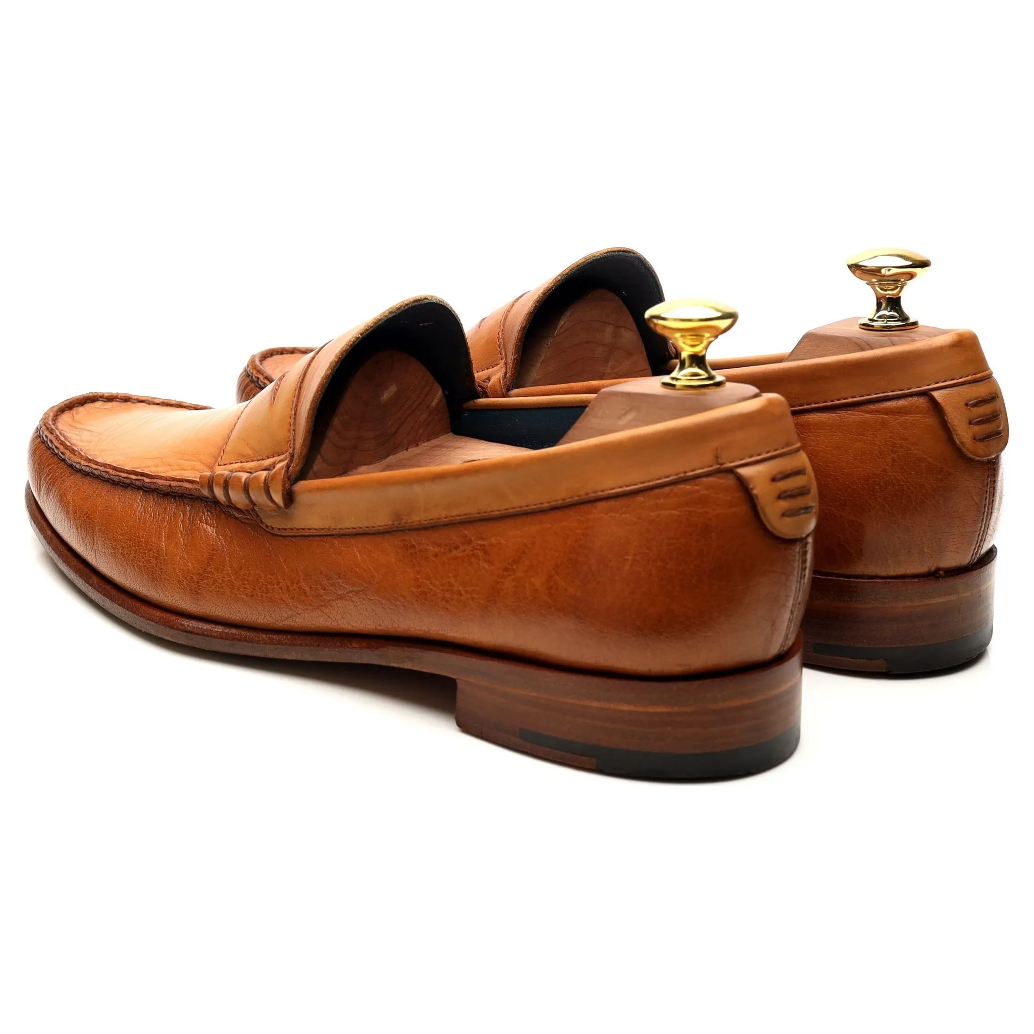 'Jack 2' Tan Brown Leather Loafers UK 7.5 F