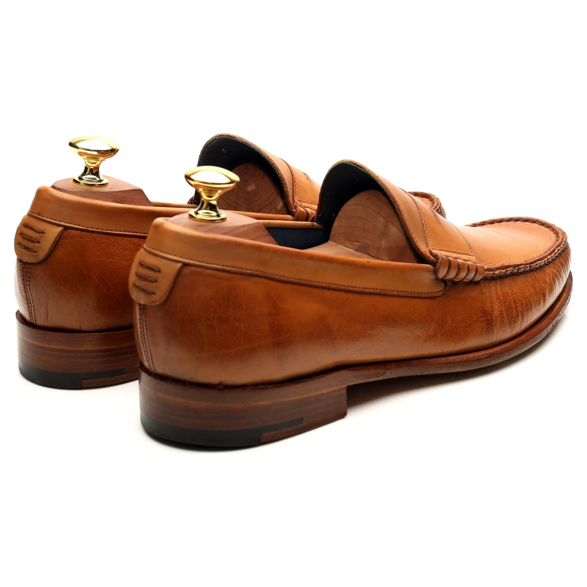 'Jack 2' Tan Brown Leather Loafers UK 7.5 F