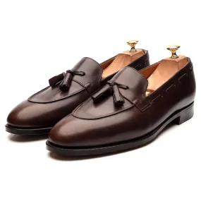 'Jihel' Dark Brown Leather Tassel Loafers UK 10.5 E