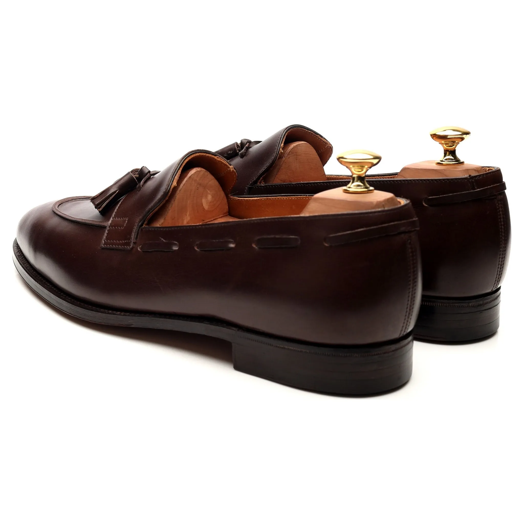 'Jihel' Dark Brown Leather Tassel Loafers UK 10.5 E