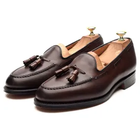 'Keats II' Dark Brown Leather Tassel Loafers UK 8 G