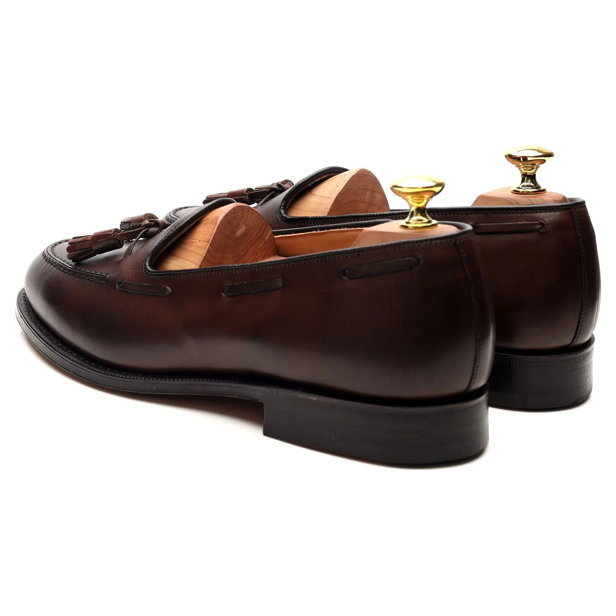 'Keats II' Dark Brown Leather Tassel Loafers UK 8 G