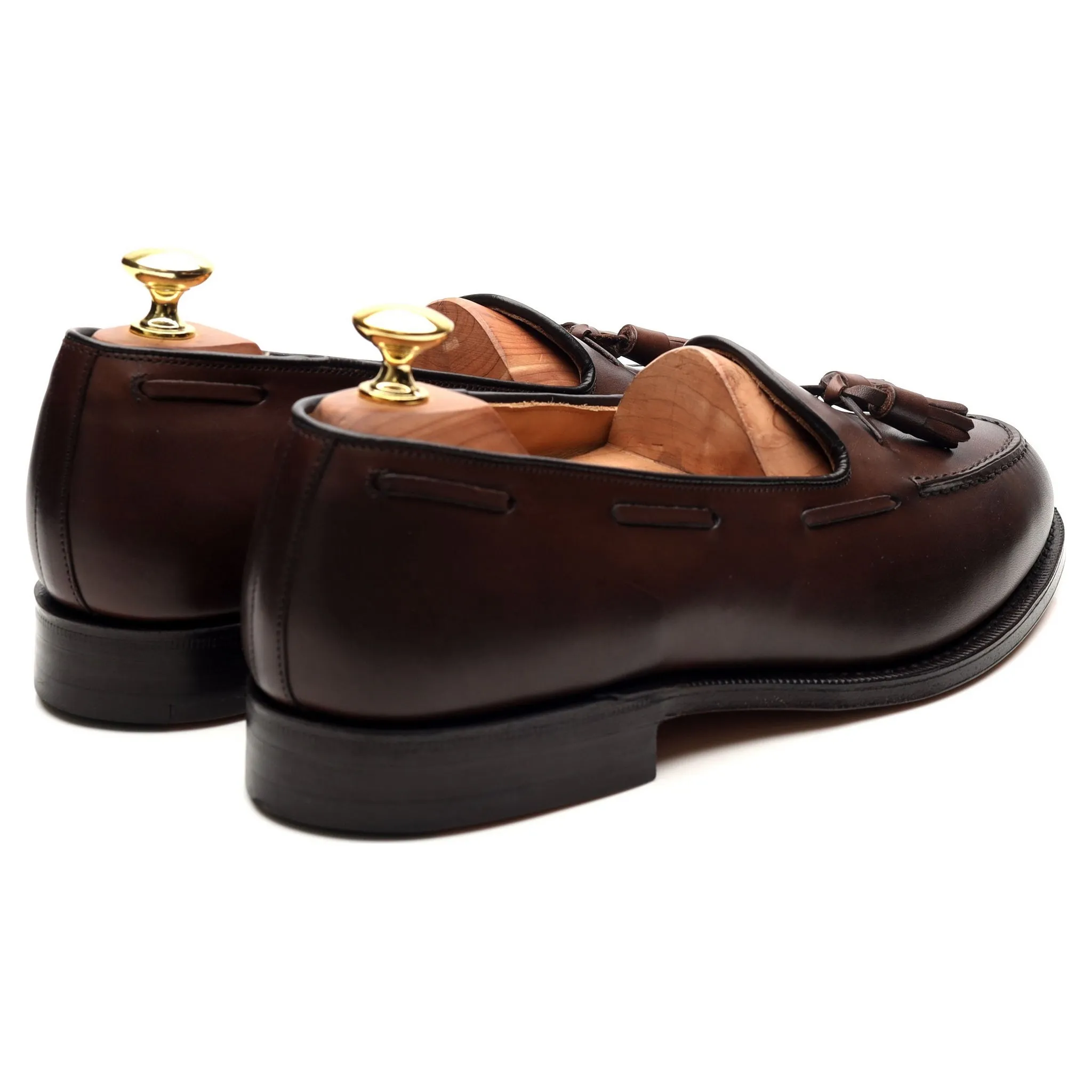 'Keats II' Dark Brown Leather Tassel Loafers UK 8 G