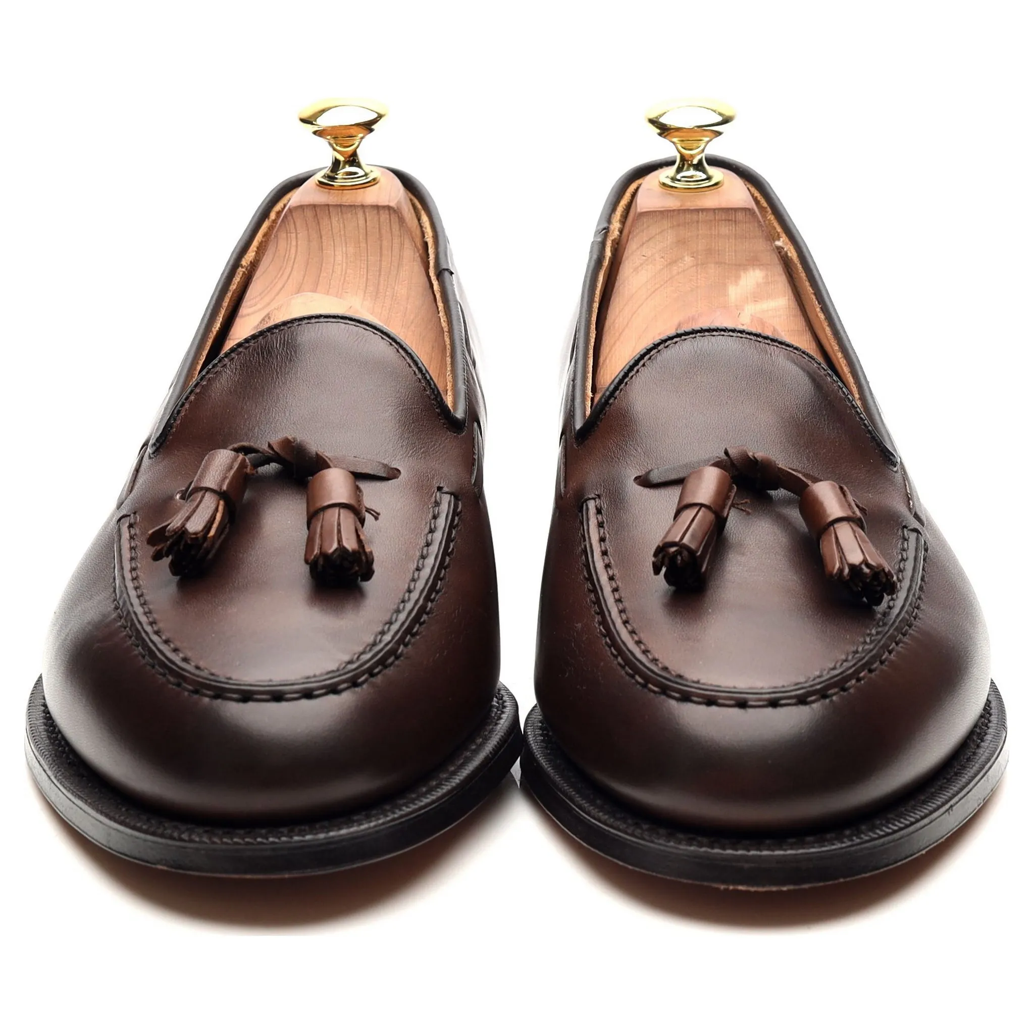 'Keats II' Dark Brown Leather Tassel Loafers UK 8 G