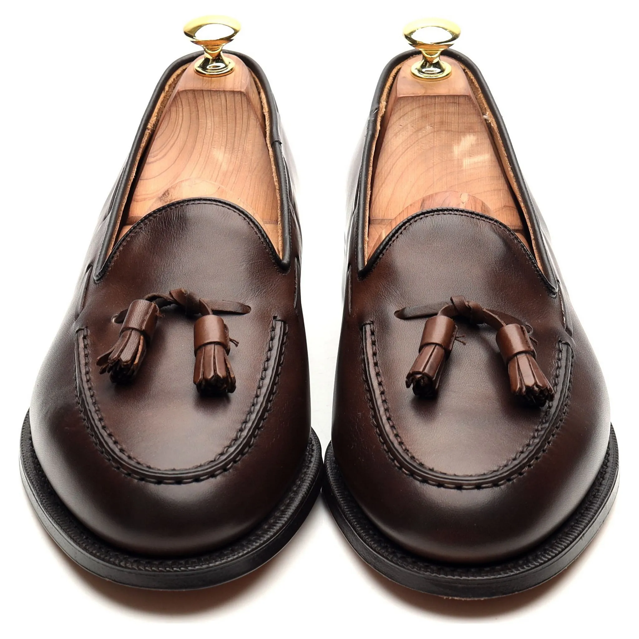 'Keats II' Dark Brown Leather Tassel Loafers UK 8 G