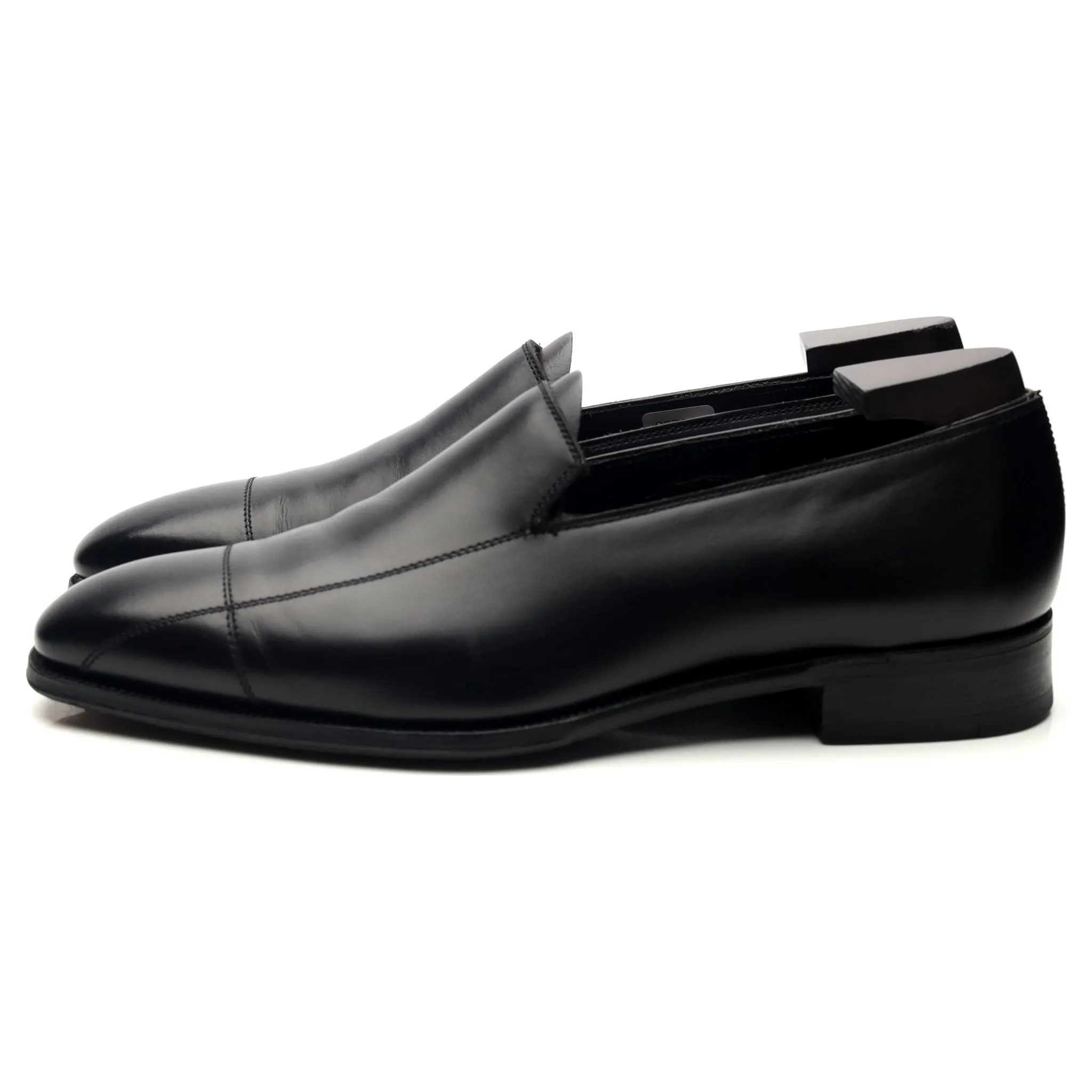 Kilgour Black Leather Slip On Loafers UK 9 E