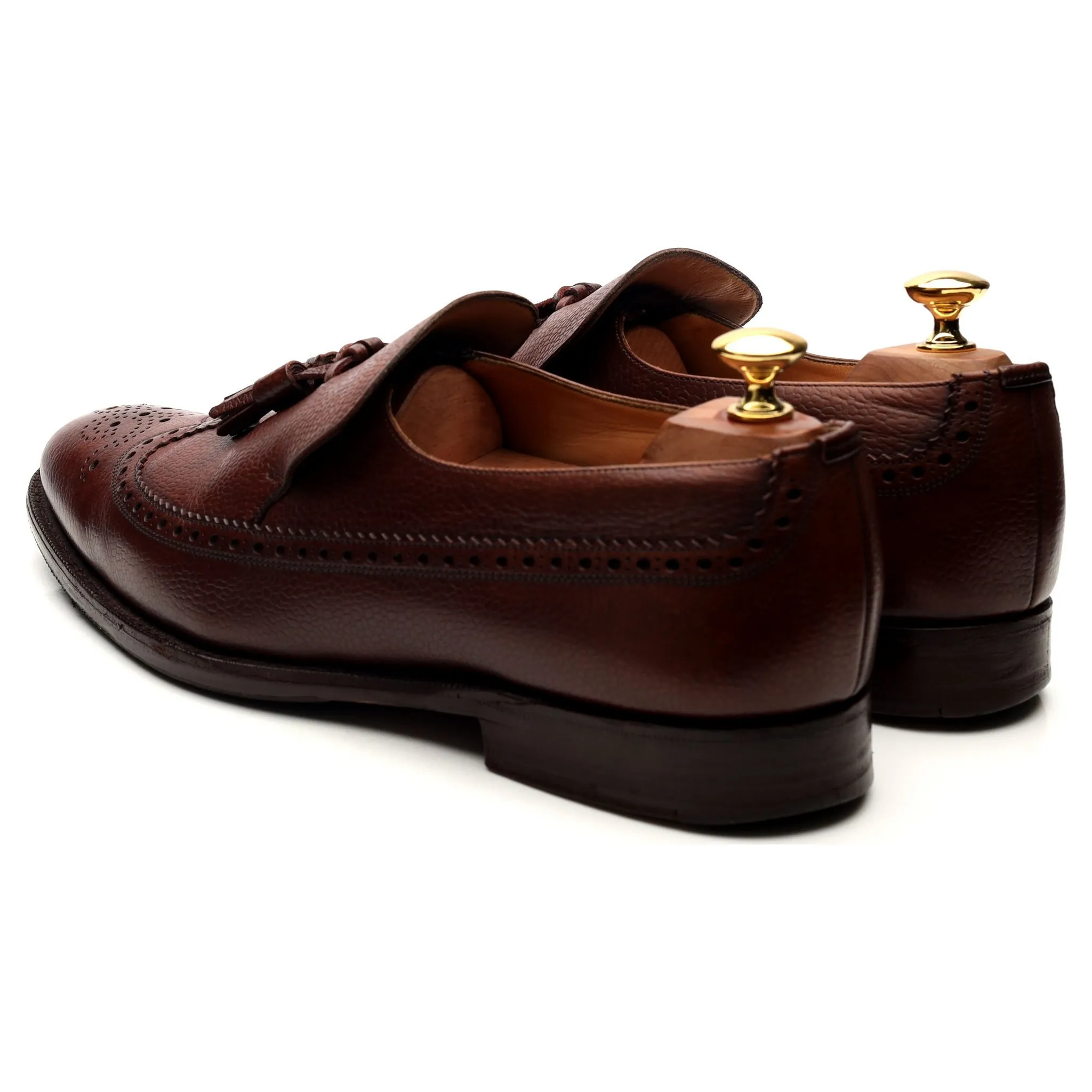 'Kingston' Brown Leather Tassel Loafers UK 9 F