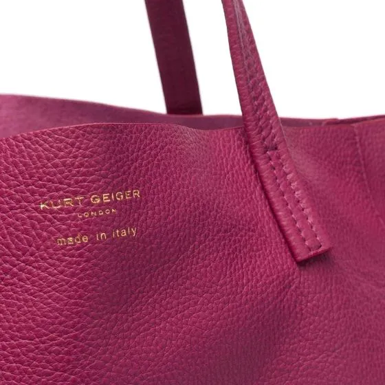 KURT GEIGER Violet Horizontal Tote Fuchsia Purple Bag