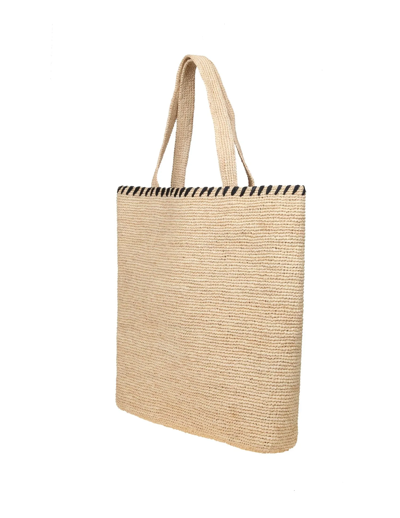 LANVIN TOTE BAG IN RAFFIA WITH EMBROIDERY