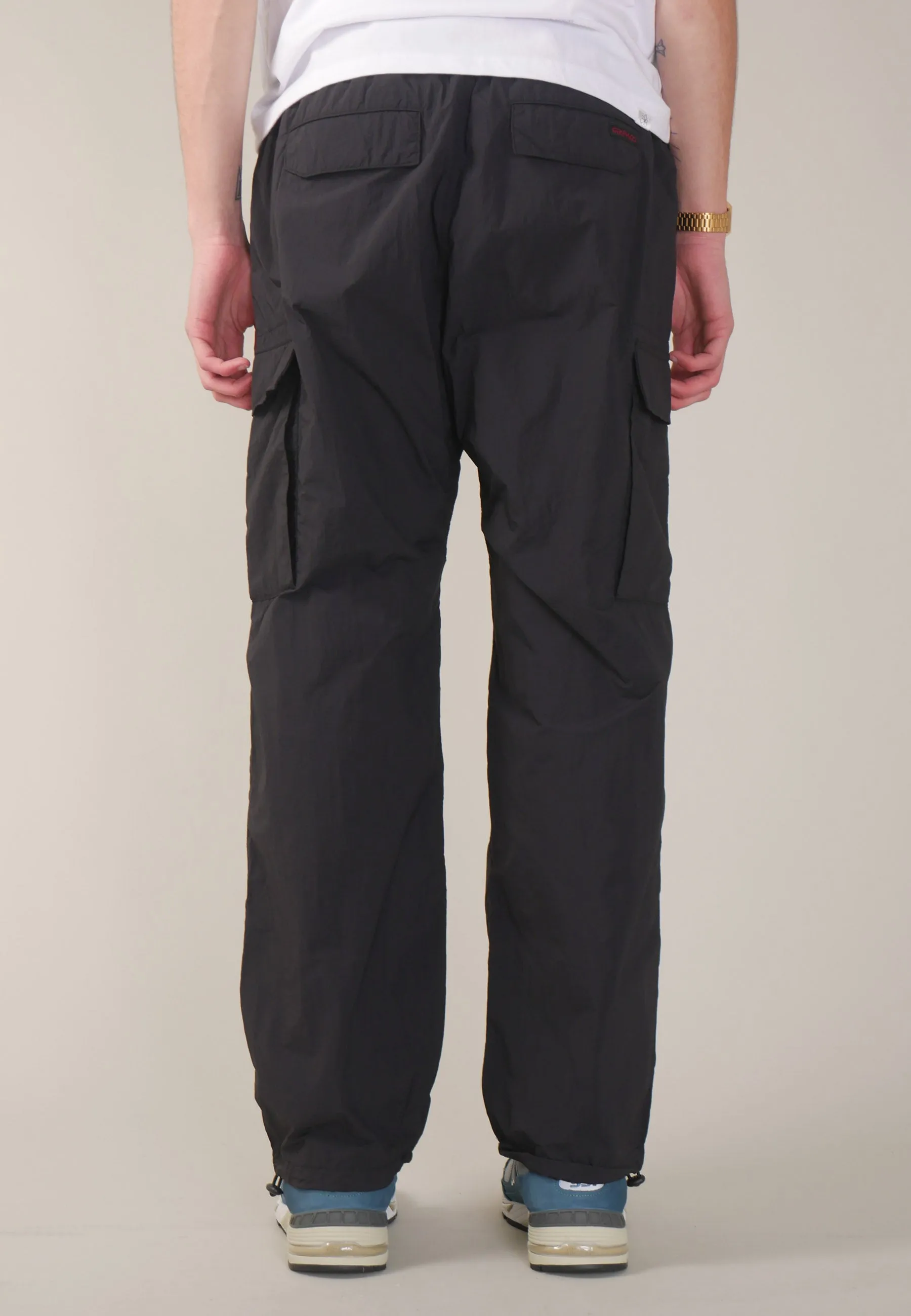 Light Nylon Cargo Pants - black