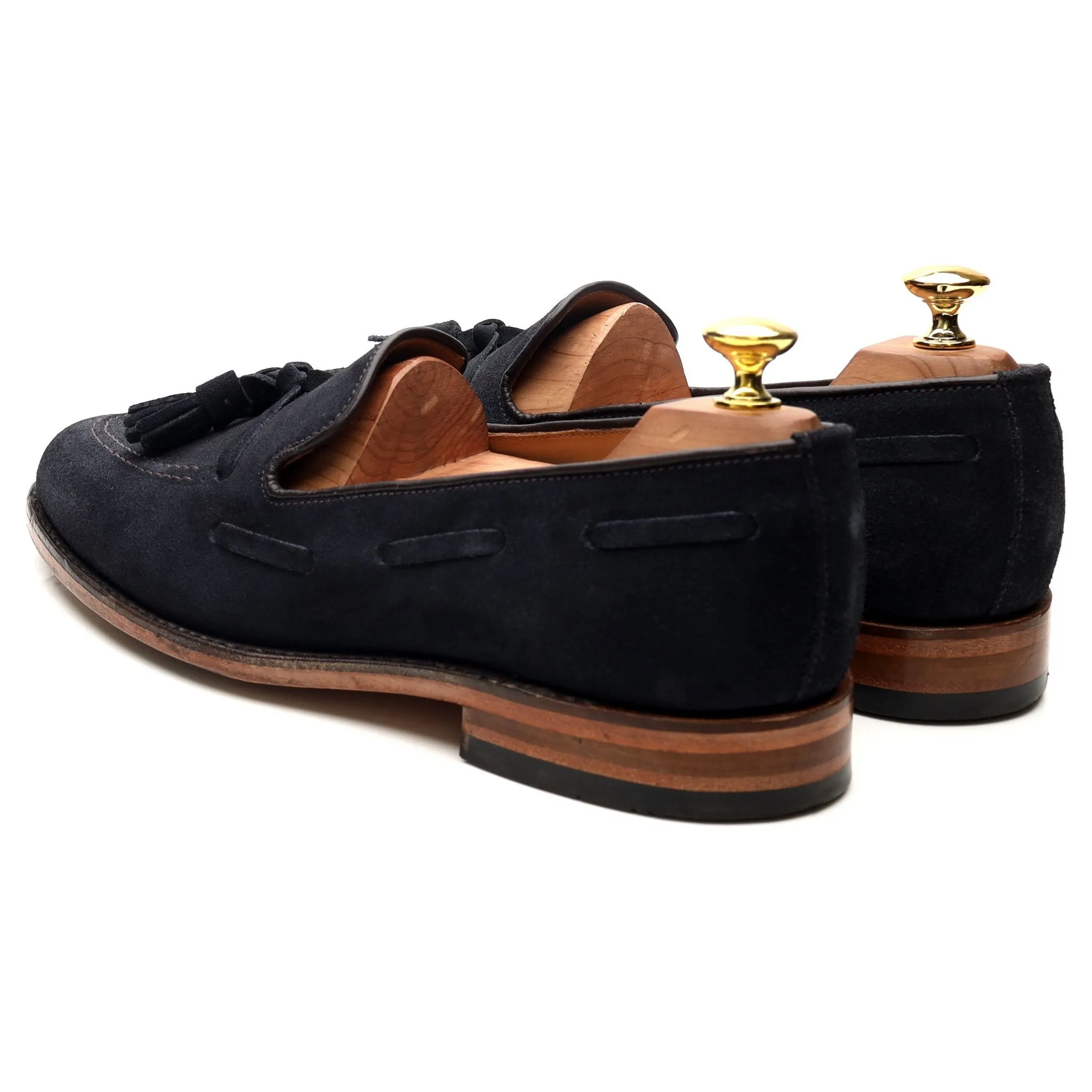 'Lincoln' Navy Blue Suede Tassel Loafers UK 8 F