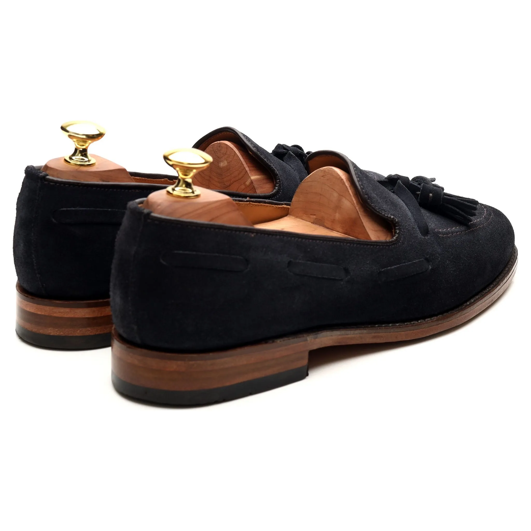 'Lincoln' Navy Blue Suede Tassel Loafers UK 8 F