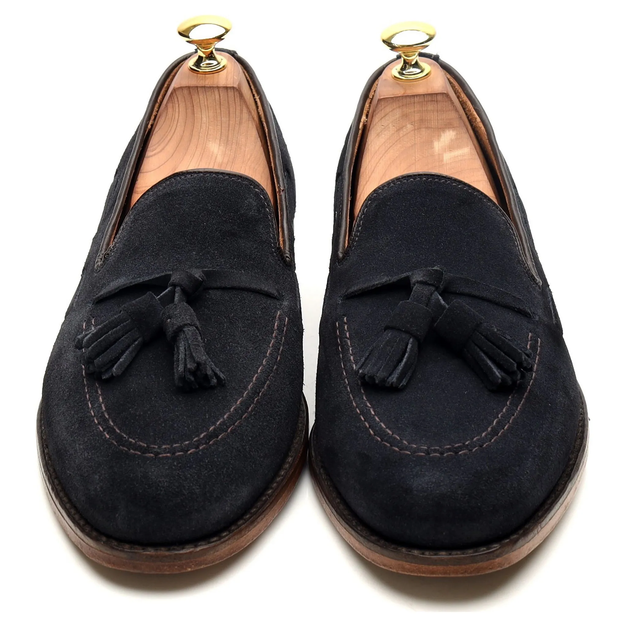 'Lincoln' Navy Blue Suede Tassel Loafers UK 8 F