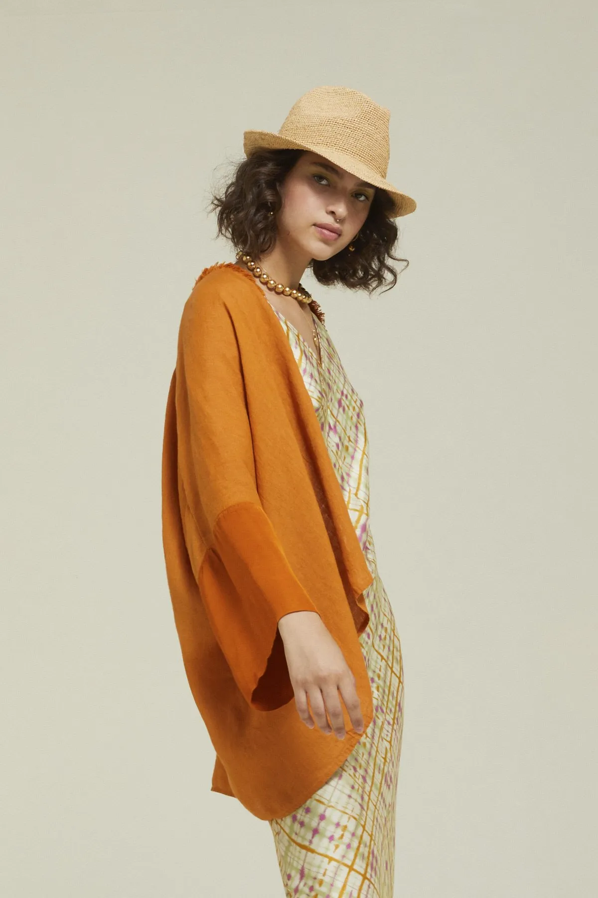 Linen jacket with viscose