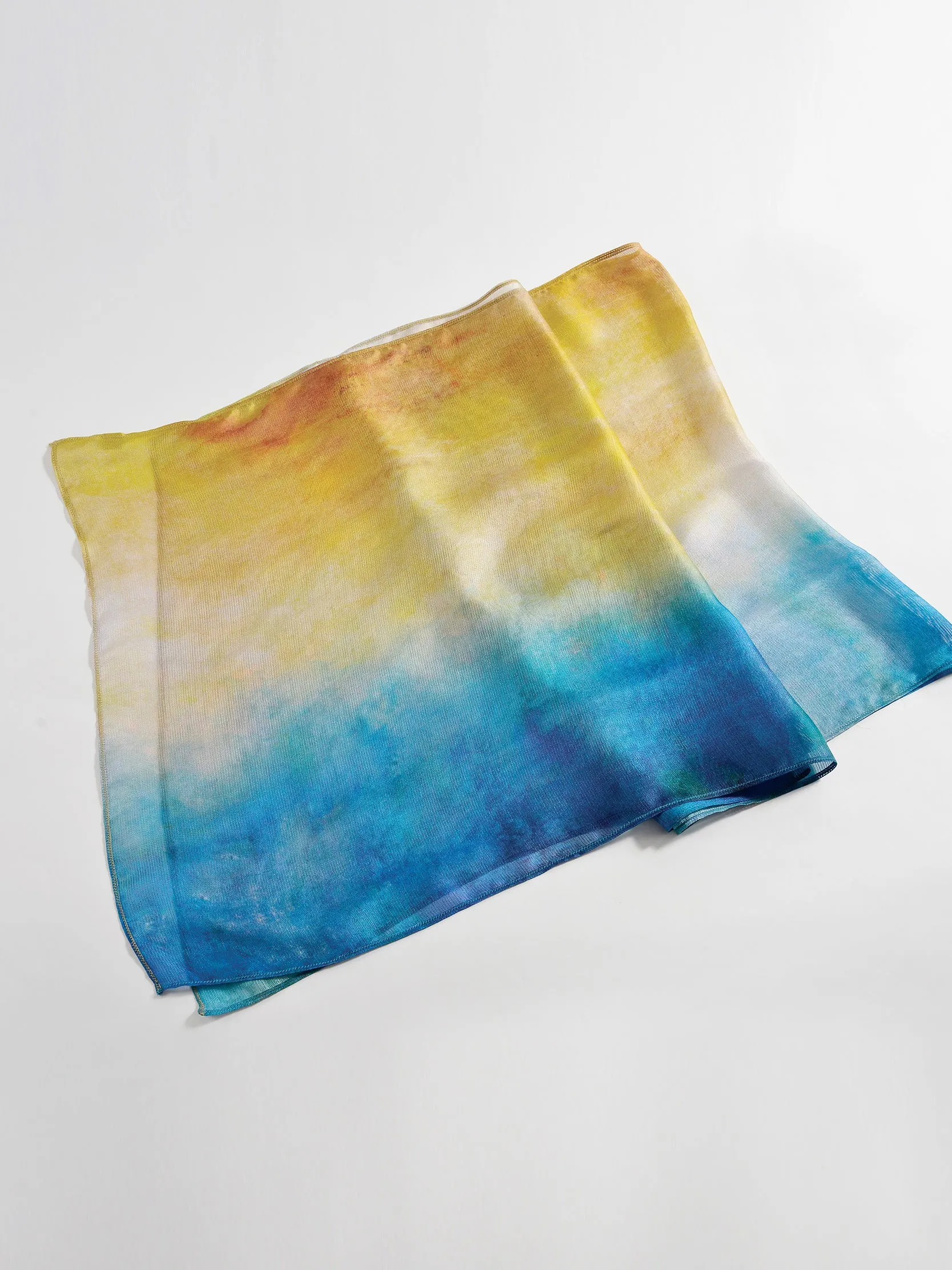 Long Print Silk Scarf