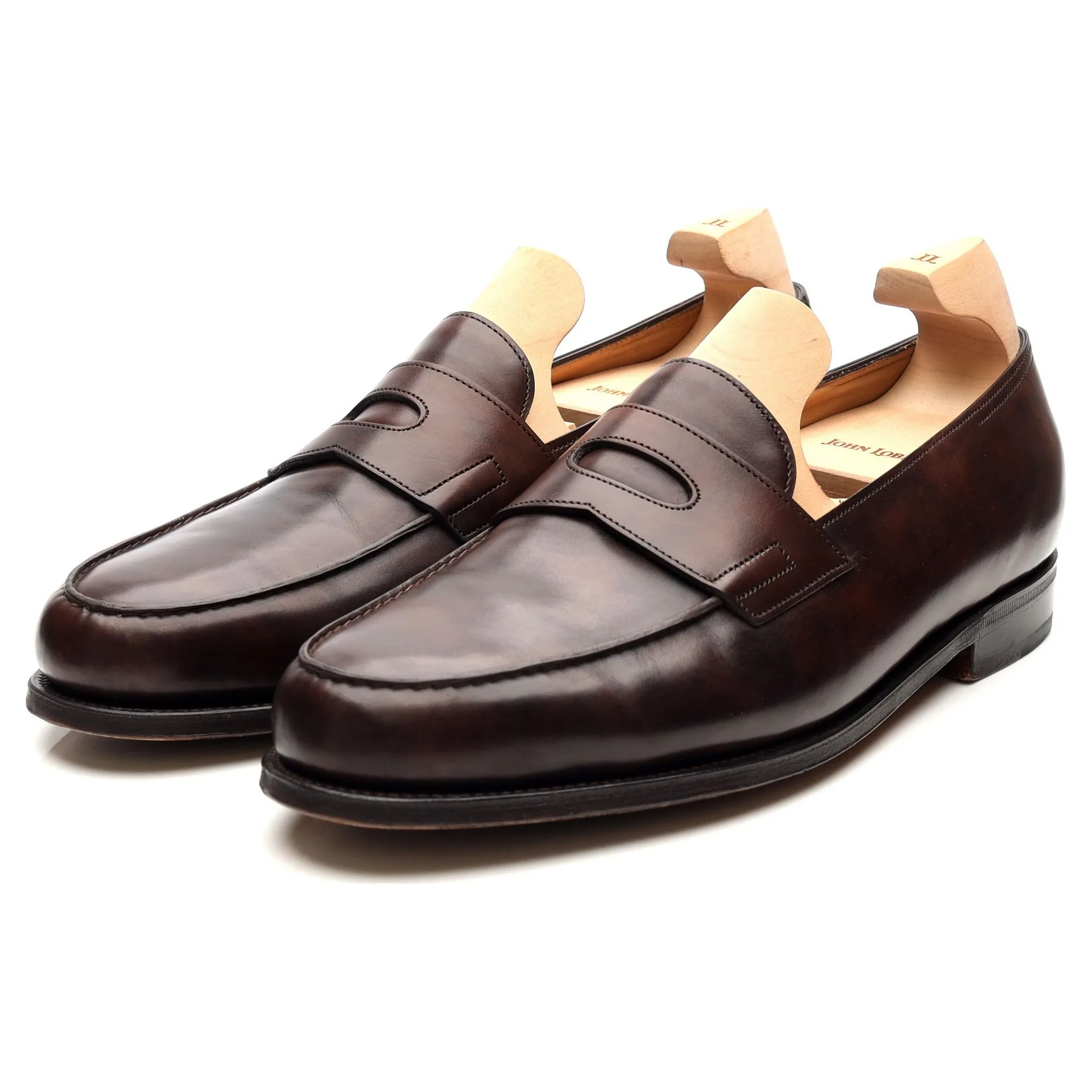 'Lopez' Dark Brown Museum Leather Loafers UK 8.5 E