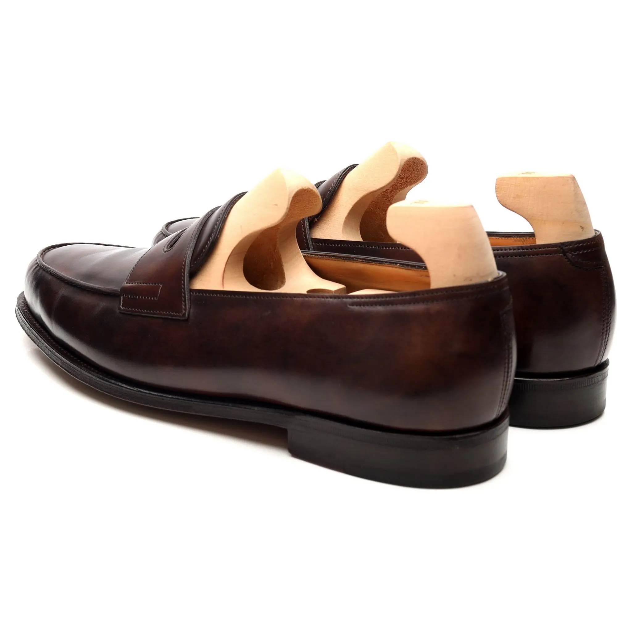 'Lopez' Dark Brown Museum Leather Loafers UK 8.5 E