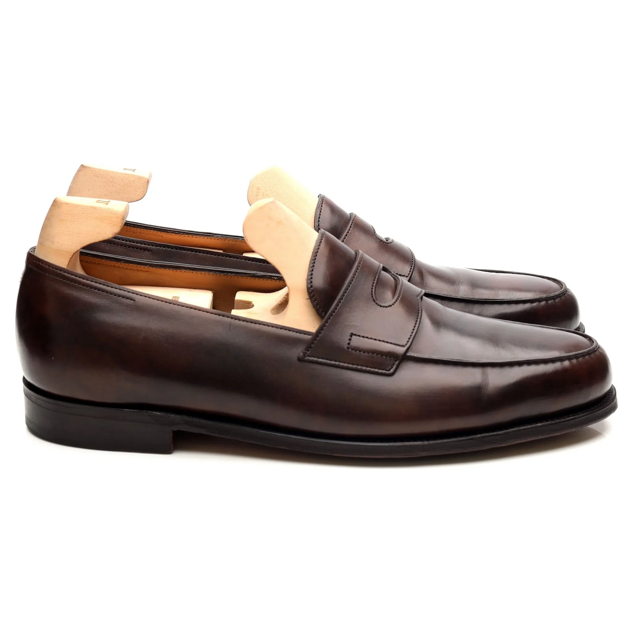 'Lopez' Dark Brown Museum Leather Loafers UK 8.5 E