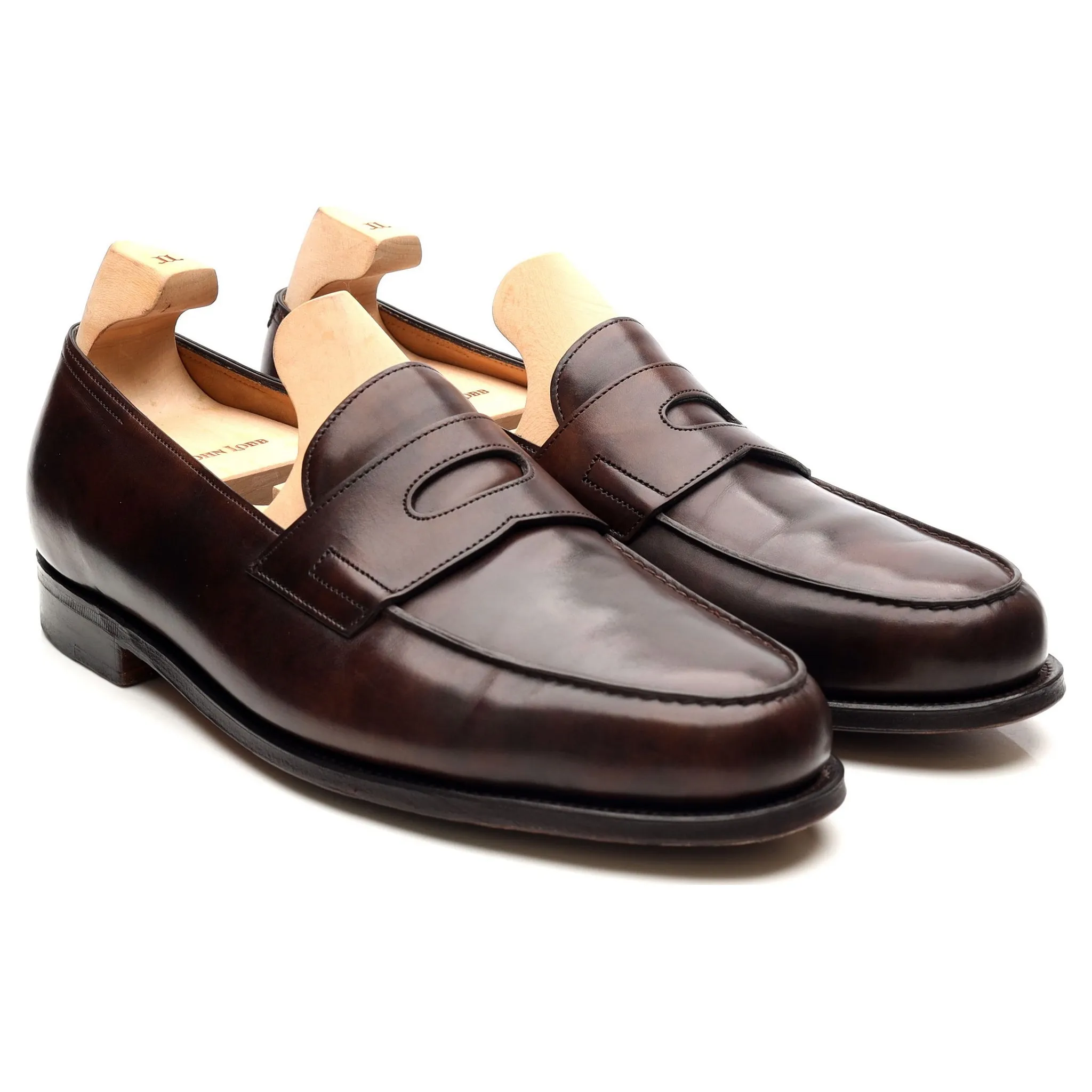 'Lopez' Dark Brown Museum Leather Loafers UK 8.5 E