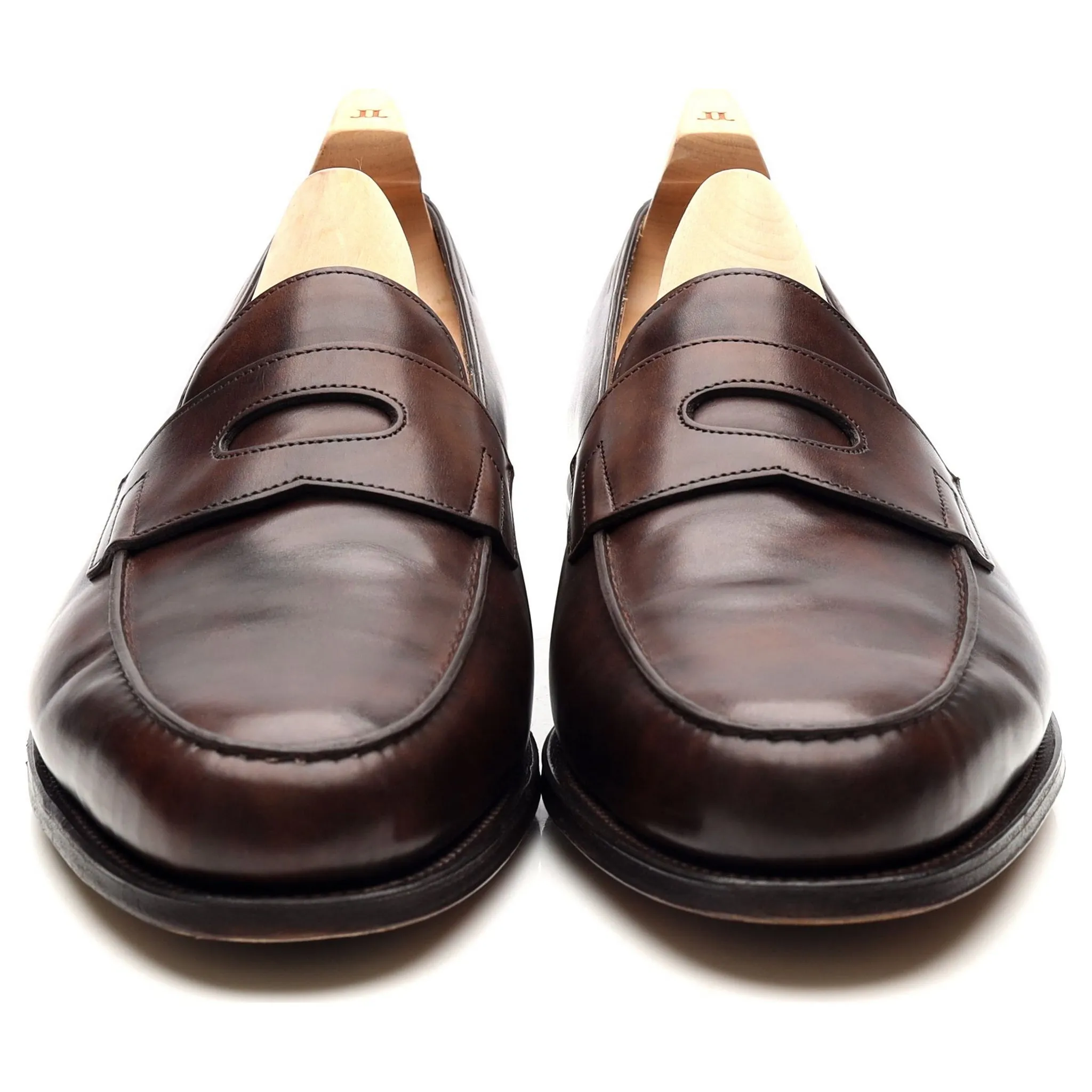 'Lopez' Dark Brown Museum Leather Loafers UK 8.5 E