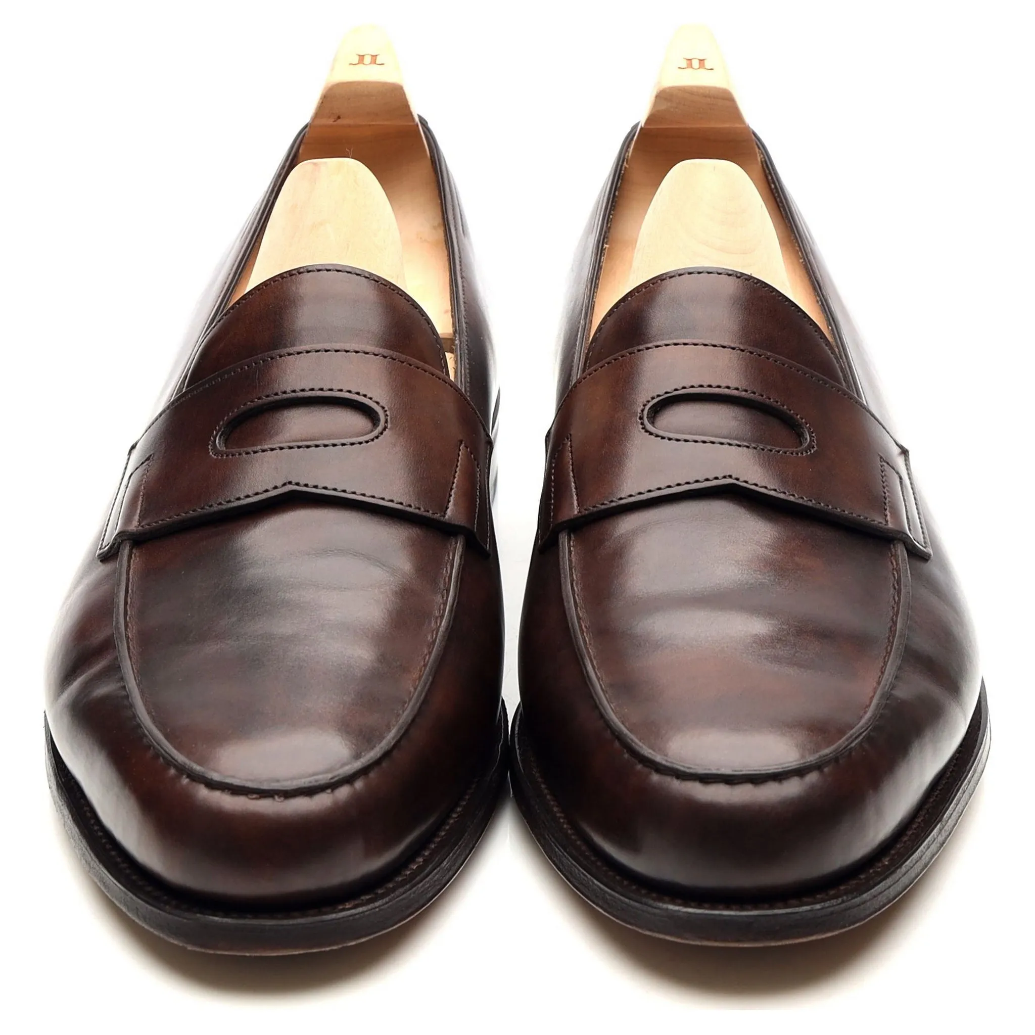 'Lopez' Dark Brown Museum Leather Loafers UK 8.5 E