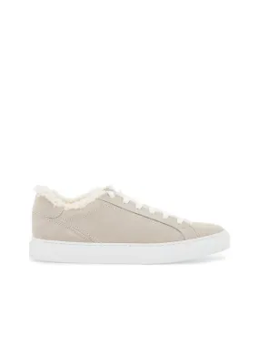 Luxurious Suede Sneakers With Monile Detail