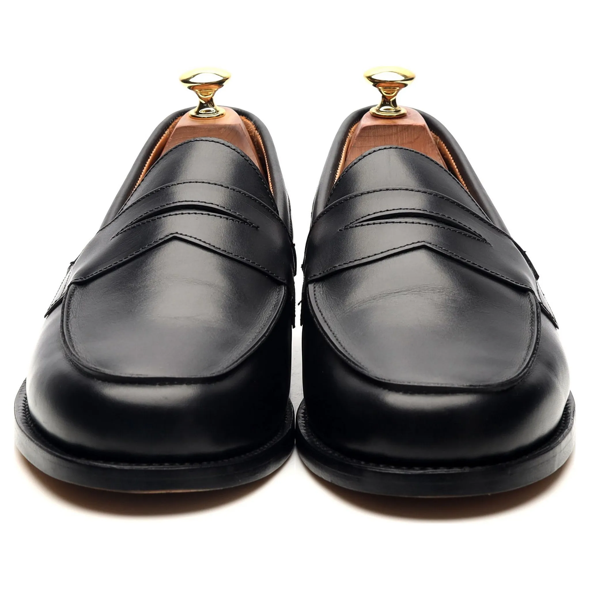 'Madrid' Black Leather Loafers UK 8.5