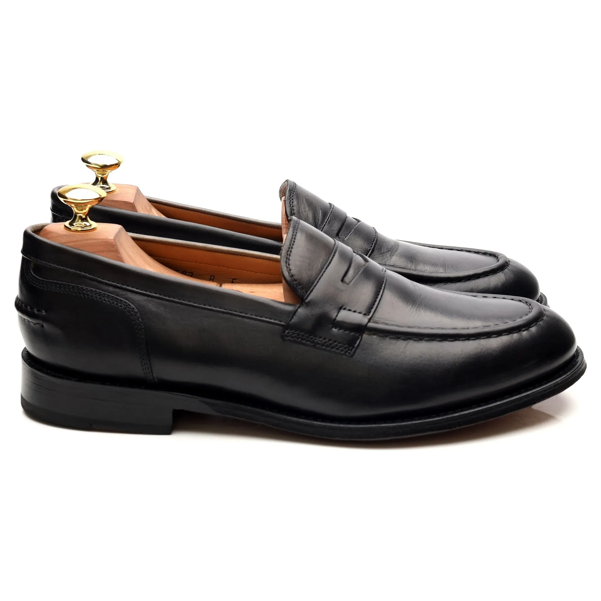 'Maxwell' Dark Grey Leather Loafers UK 8 E