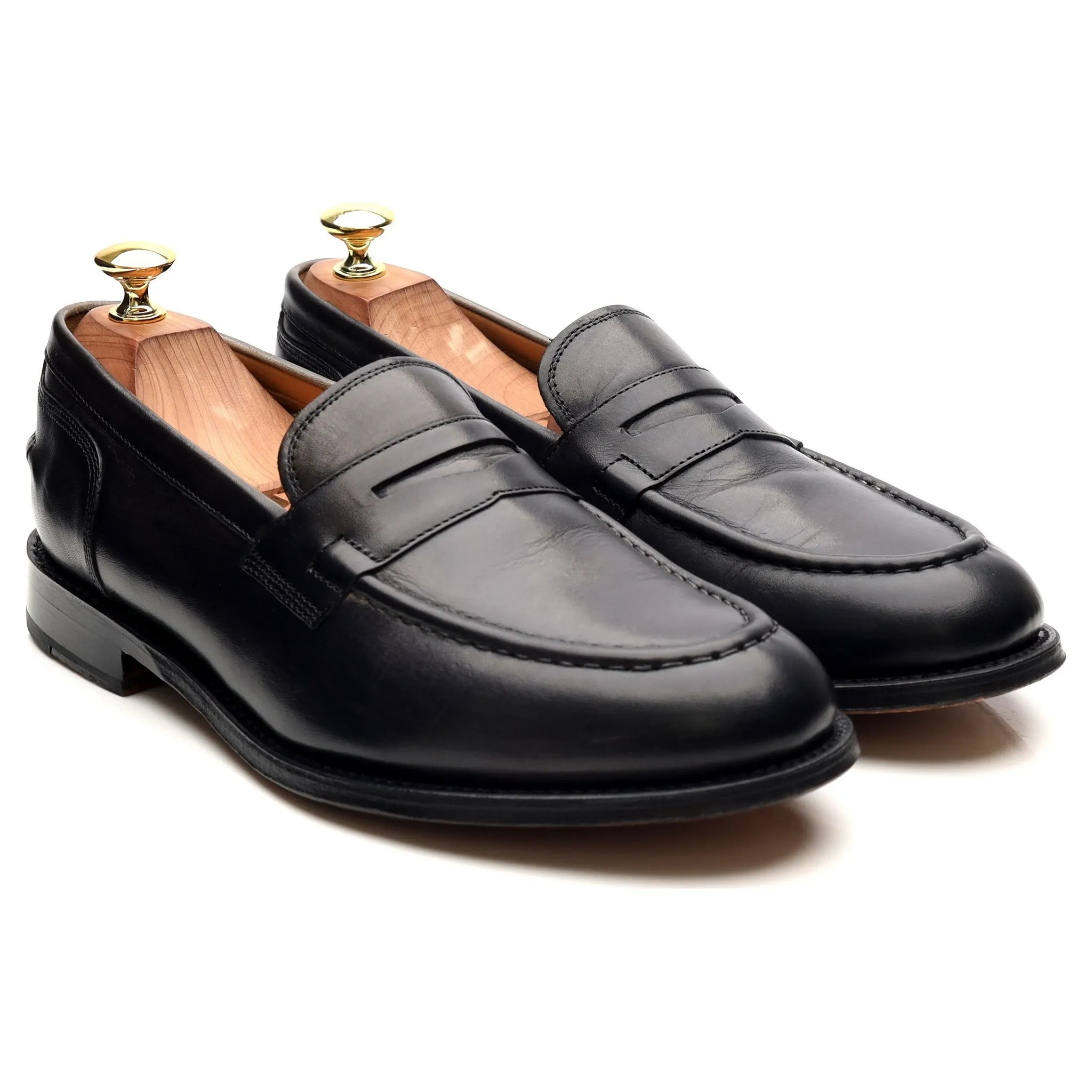 'Maxwell' Dark Grey Leather Loafers UK 8 E