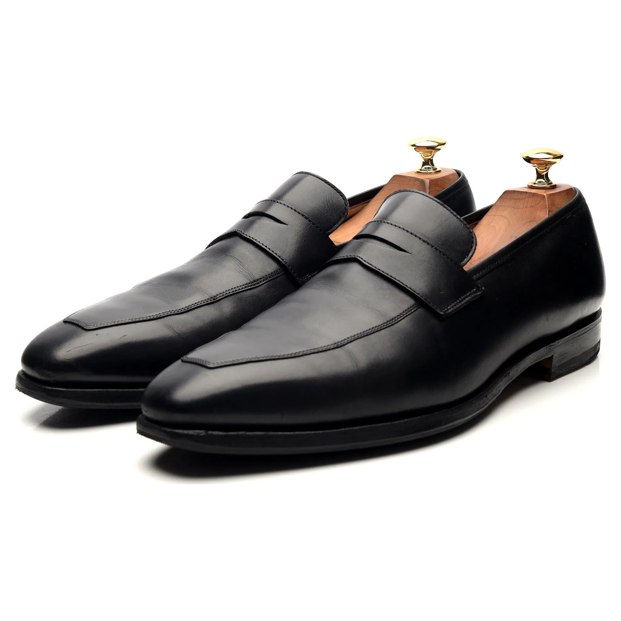 'Merton' Black Leather Loafers UK 9.5 E