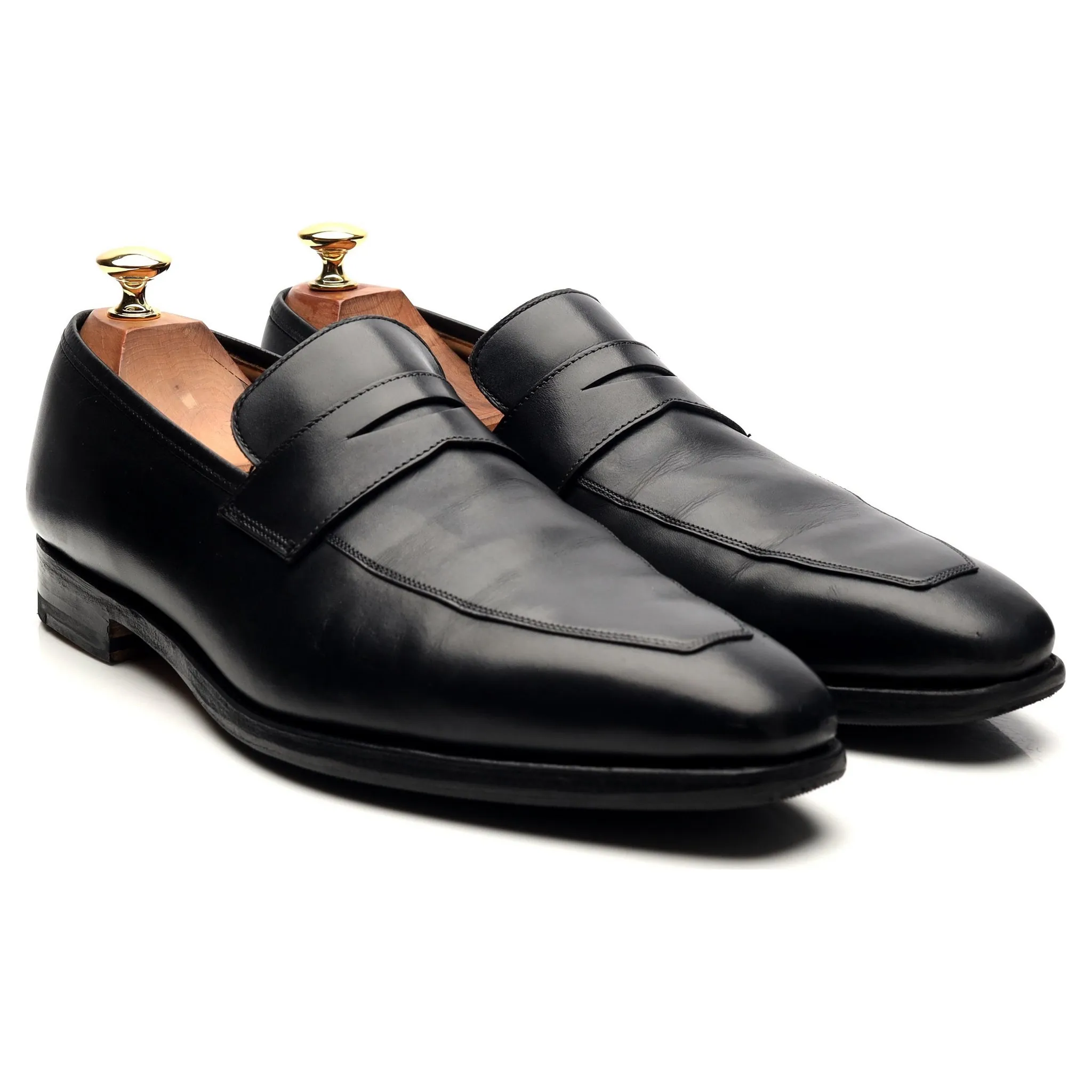 'Merton' Black Leather Loafers UK 9.5 E