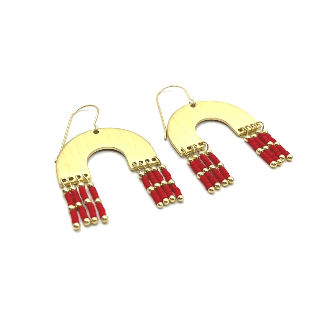 Moonglow Dangler - Gold Filled and Red