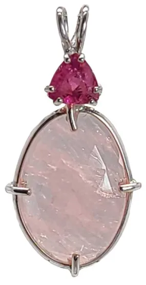 Morganite With Trillion Cut Pink Tourmaline Special 3