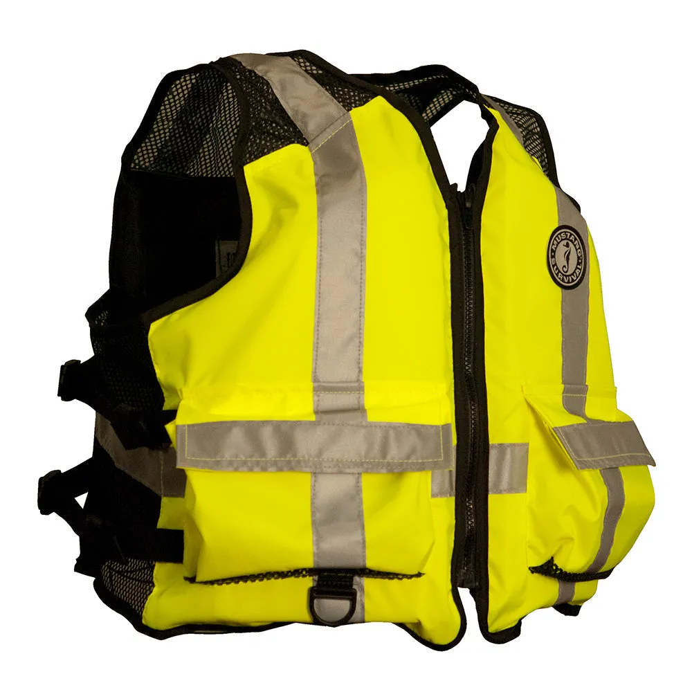 Mustang High Visibility Industrial Mesh Vest - Fluorescent Yellow/Green/Black - 4XL/5XL [MV1254T3-239-4XL/5XL-216]