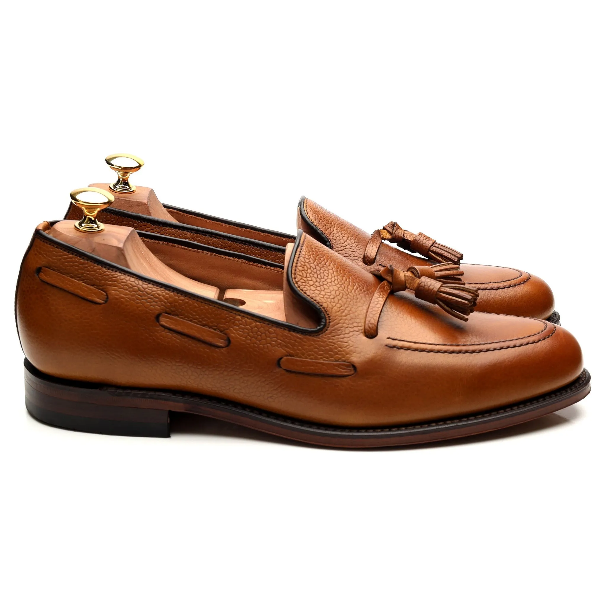 Next Tan Brown Leather Tassel Loafers UK 10 F