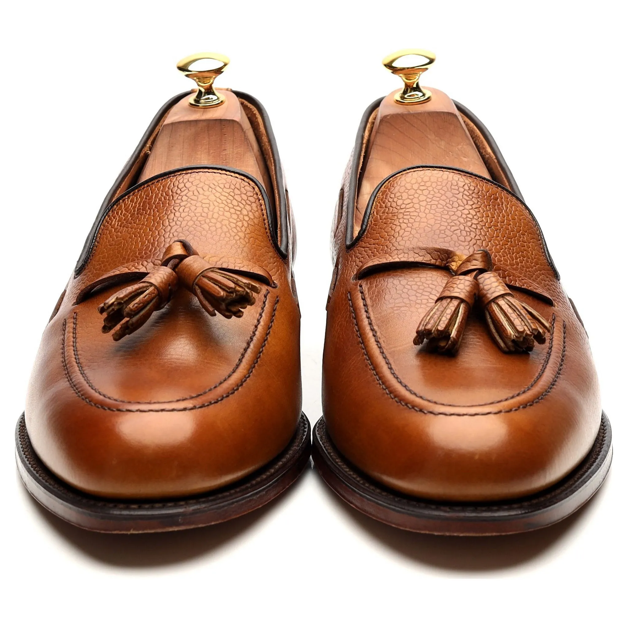 Next Tan Brown Leather Tassel Loafers UK 10 F