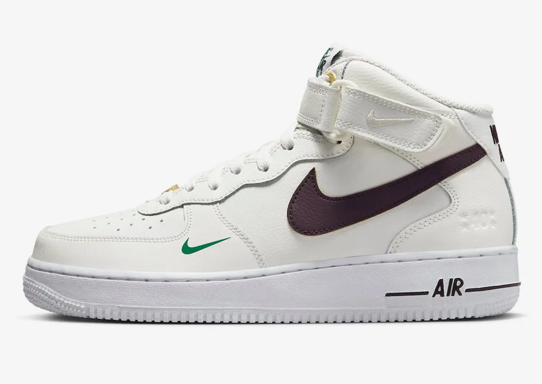 Nike Air Force 1 Mid 40th Anniversary Sail Malachite White Brown Basalt DR9513-100