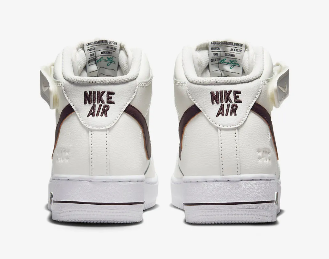 Nike Air Force 1 Mid 40th Anniversary Sail Malachite White Brown Basalt DR9513-100