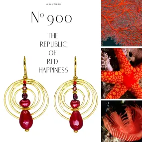 N°900 The Republic of Red Happiness Statement Earrings