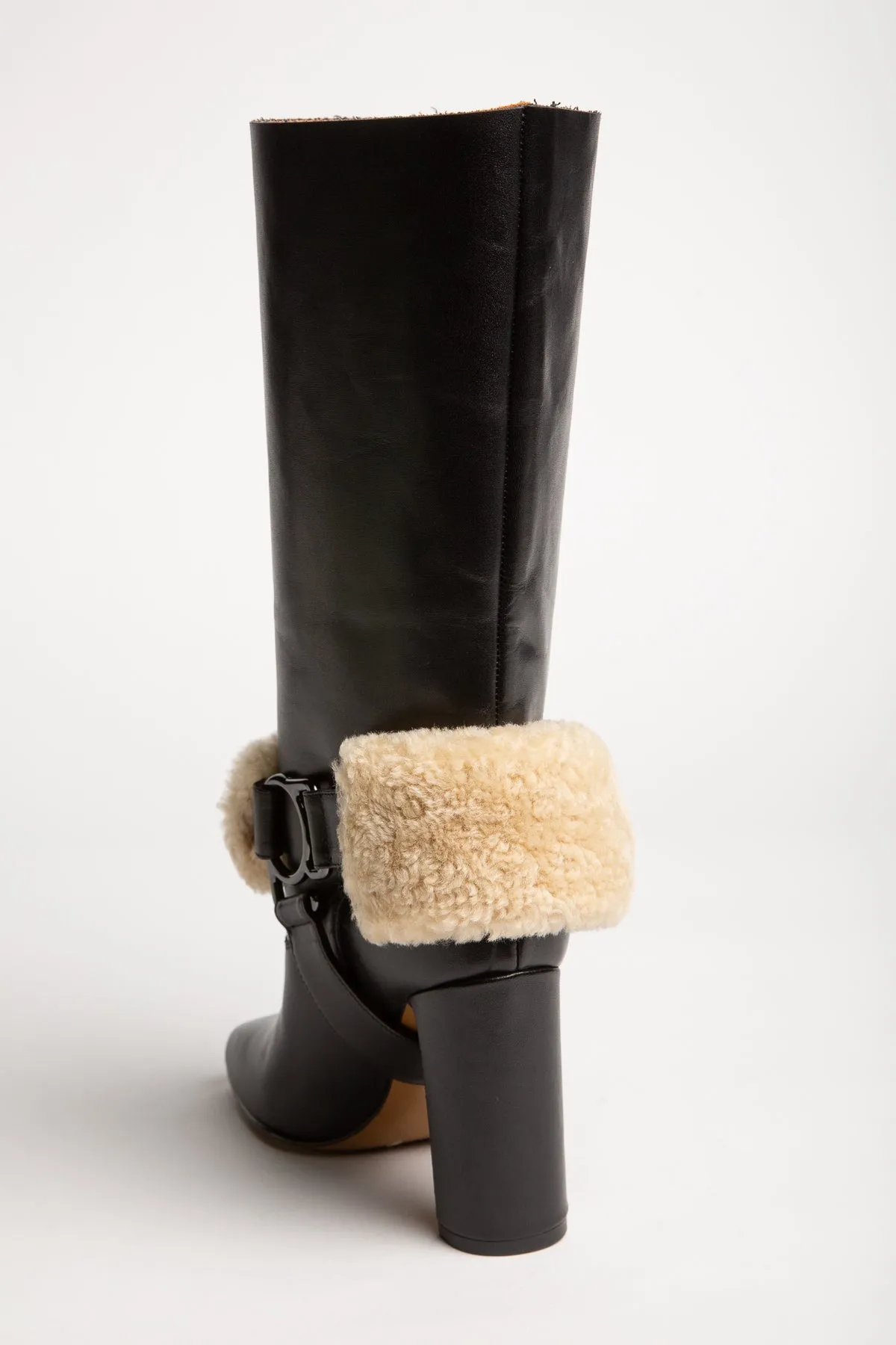 OFF-WHITE | FOR RIDING LEATHER AND SHEARLING BOOTS