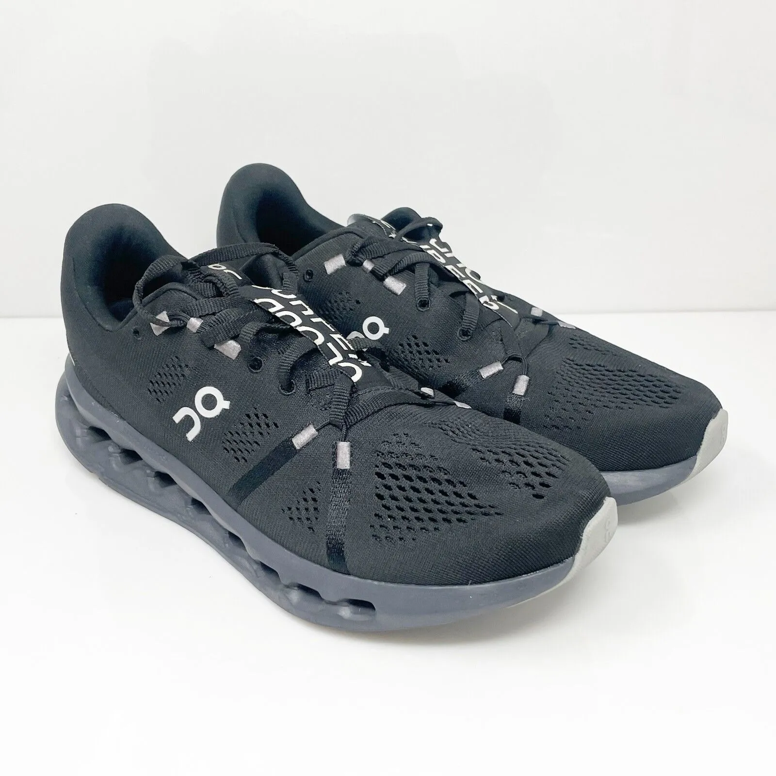 On Mens Cloudsurfer Black Running Shoes Sneakers Size 9